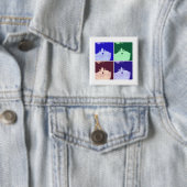 Kitty Cat Pop Art Vierkante Button 5,1 Cm (In situ)