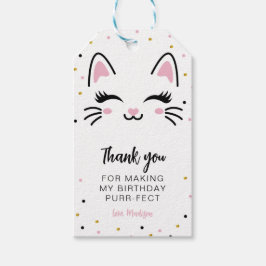 Kitty Cat Purrfect Birthday Dank je wel Cadeaulabel