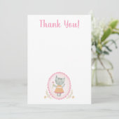 Kitty Cat Roze Schattige Dank u kaart (Staand voorkant)