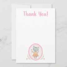 Kitty Cat Roze Schattige Dank u kaart