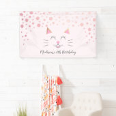 Kitty Cat roze verjaardag Spandoek (Insitu)
