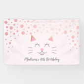 Kitty Cat roze verjaardag Spandoek (Horizontaal)