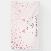 Kitty Cat roze verjaardag Spandoek (Verticaal)
