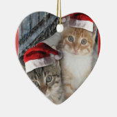Kitty Cat Santa Claus Keramisch Ornament (Rechts)