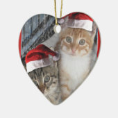 Kitty Cat Santa Claus Keramisch Ornament (Links)