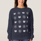 Kitty Cat Snowflake kerstshirt Trui (Voorkant)