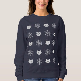Kitty Cat Snowflake kerstshirt Trui