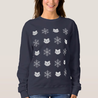 Kitty Cat Snowflake kerstshirt Trui
