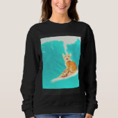 Kitty Cat Surfing Pizza Trui (Voorkant)