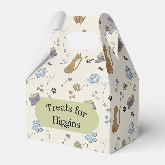 Kitty Cat Treats Favor Box Bedankdoosjes (Voorkant Zijde)