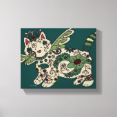 Kitty Cat Ukraine Folk Art Canvas Afdruk (Voorkant)