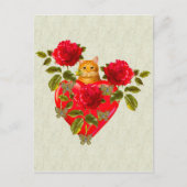 Kitty Cat Valentijn Feestdagenkaart (Voorkant)