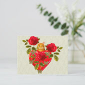 Kitty Cat Valentijn Feestdagenkaart (Staand voorkant)