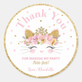 Kitty Cat Verjaardag Bedankt Sticker Favorieten La