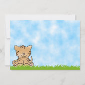 Kitty Cat verjaardagsuitnodiging voor meisjes Kaart (Achterkant)