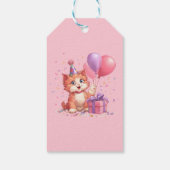 Kitty Cat viering verjaardag Cadeaulabel (Achterkant)