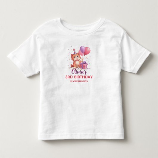 Kitty Cat viering verjaardag Kinder Shirts (Voorkant)