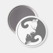 Kitty Cat Yin Yang | Grijs Magneet (Voorkant / Achterkant)