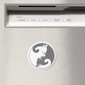 Kitty Cat Yin Yang | Grijs Magneet (Insitu (Vaatwasser))