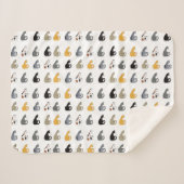 Kitty Cats Bowl Sherpa Deken (Voorkant (horizontaal))