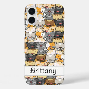 Kitty Cats gepersonaliseerd iPhone 16 Plus Hoesje