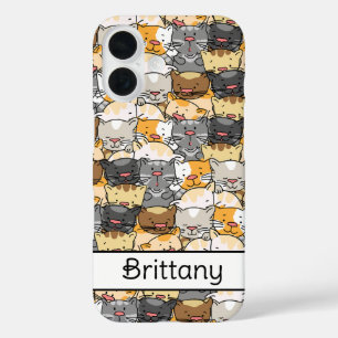 Kitty Cats gepersonaliseerd iPhone 16 Hoesje