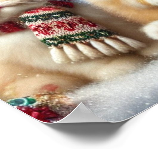 Kitty Cats in kerstdecor en Poster (Hoek)