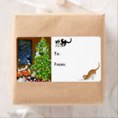 Kitty Cats Kerst Present Label (Insitu)