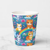Kitty Cats op regenbogen Schattige en kleurrijk Papieren Bekers (Links)