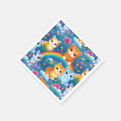 Kitty Cats op regenbogen Schattige en kleurrijk Servet (Hoek)