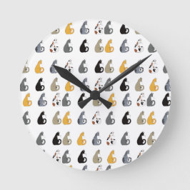 Kitty Cats Wall Clock Ronde Klok