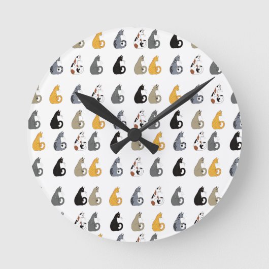 Kitty Cats Wall Clock Ronde Klok (Voorkant)