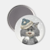 Kitty Cats Winter Wonderland Magneet (Voorkant / Achterkant)
