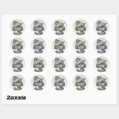 Kitty Cats Winter Wonderland Ronde Sticker (Vel)