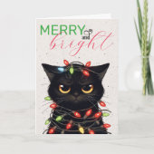 Kitty Christmas Lights Kaart (Voorkant)