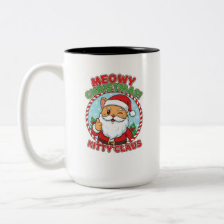 Kitty Claus, 15 oz Tweekleurige koffiemok
