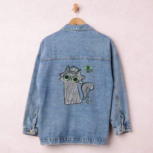 Kitty Cop – Purrtect & Serve  Denim Jacket (Hangar)