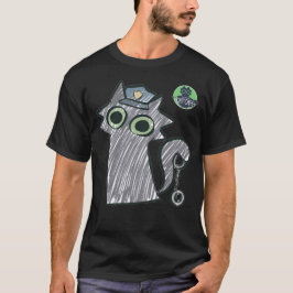 Kitty Cop – Purrtect & Serve Heren Donkere T-Shirt