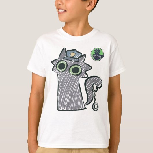 Kitty Cop – Purrtect & Serve Kids T-shirt (Voorkant)