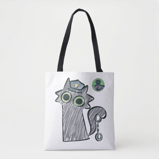 Kitty Cop – Purrtect & Serve Tote Bag (Voorkant)