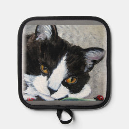 Kitty en lieveheersbeestjes ovenwanten & pannenlap