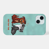 Kitty en Puppy, Bewerk uw tekst iPhone 15 Case (Achterkant horizontaal)