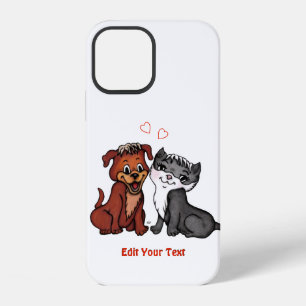 Kitty en Puppy, bewerk uw tekst iPhone 12 Hoesje