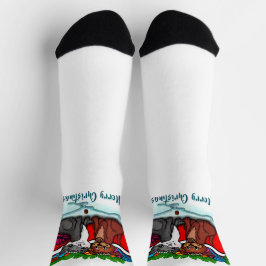 Kitty en Puppy, prettig Kerstfeest Sokken