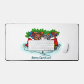 Kitty en Puppy, Prettig Kerstmis Bureaumat (Keyboard & Muis)