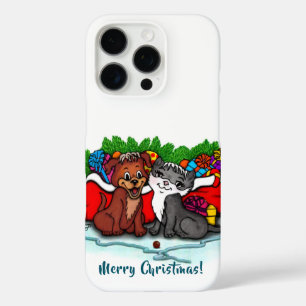 Kitty en Puppy, prettig Kerstmis iPhone 16 Pro Hoesje