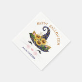 Kitty Face Gold Floral Halloween Servet (Hoek)