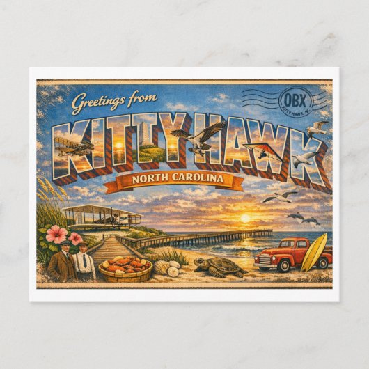 Kitty Hawk North Carolina Classic Briefkaart (Voorkant)