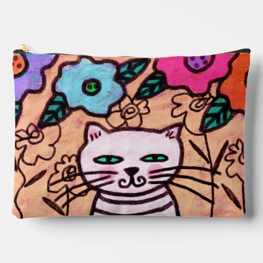 Kitty in de tuin Abstracte Kunst Etui (Voorkant)
