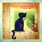Kitty in de venster raamsticker (Vel 3)